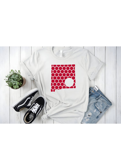 New Mexico Honeycomb Crewneck T-Shirt-Rogue Magnolia Custom Designs