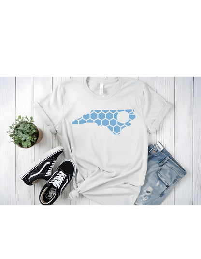 North Carolina Honeycomb Crewneck T-Shirt-Rogue Magnolia Custom Designs