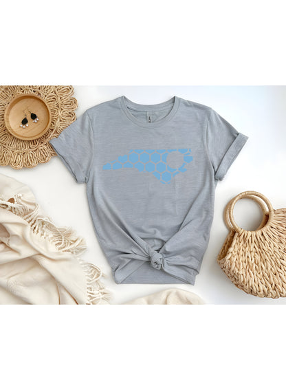 North Carolina Honeycomb Crewneck T-Shirt-Rogue Magnolia Custom Designs