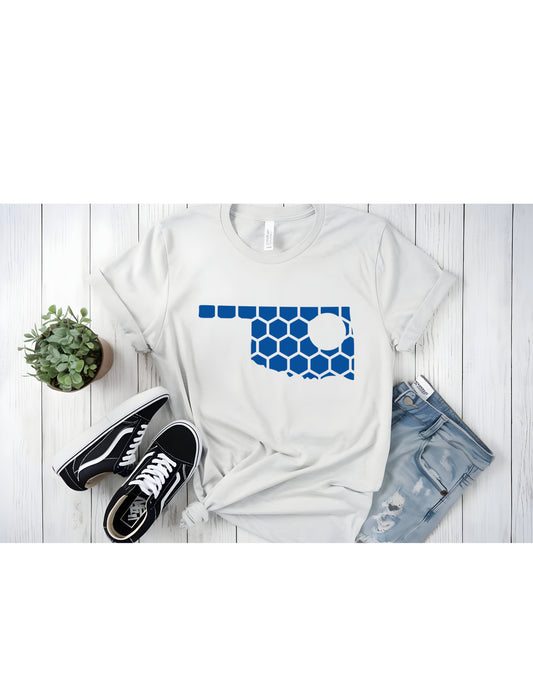 Oklahoma Honeycomb Crewneck T-Shirt-Rogue Magnolia Custom Designs