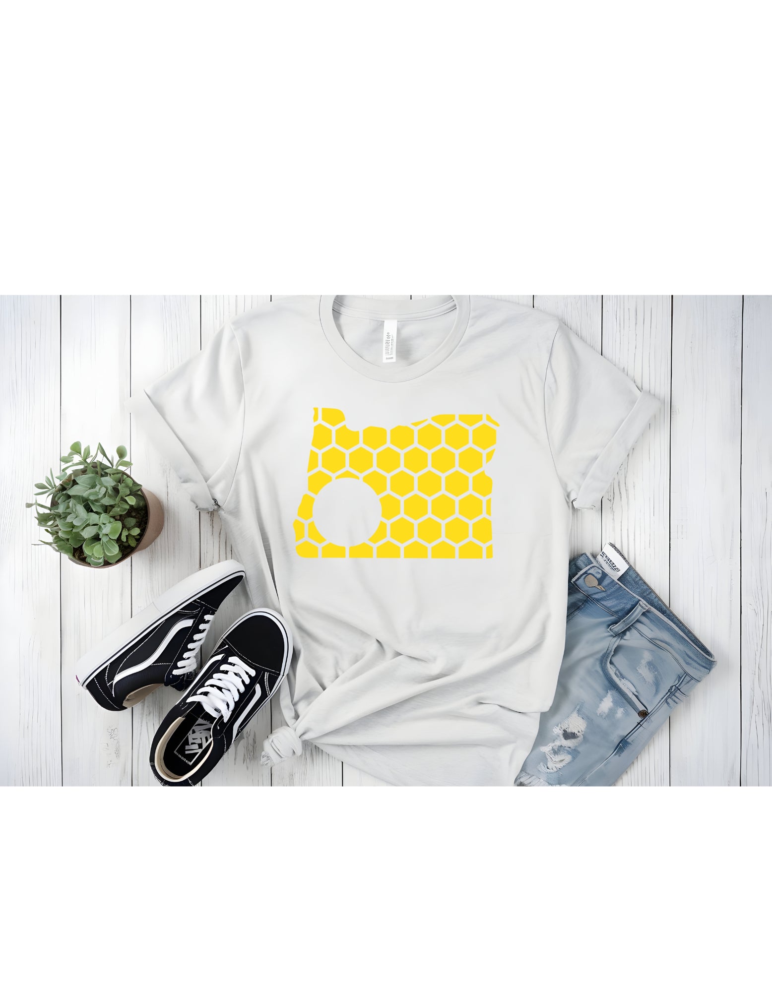 Oregon Honeycomb Crewneck T-Shirt-Rogue Magnolia Custom Designs