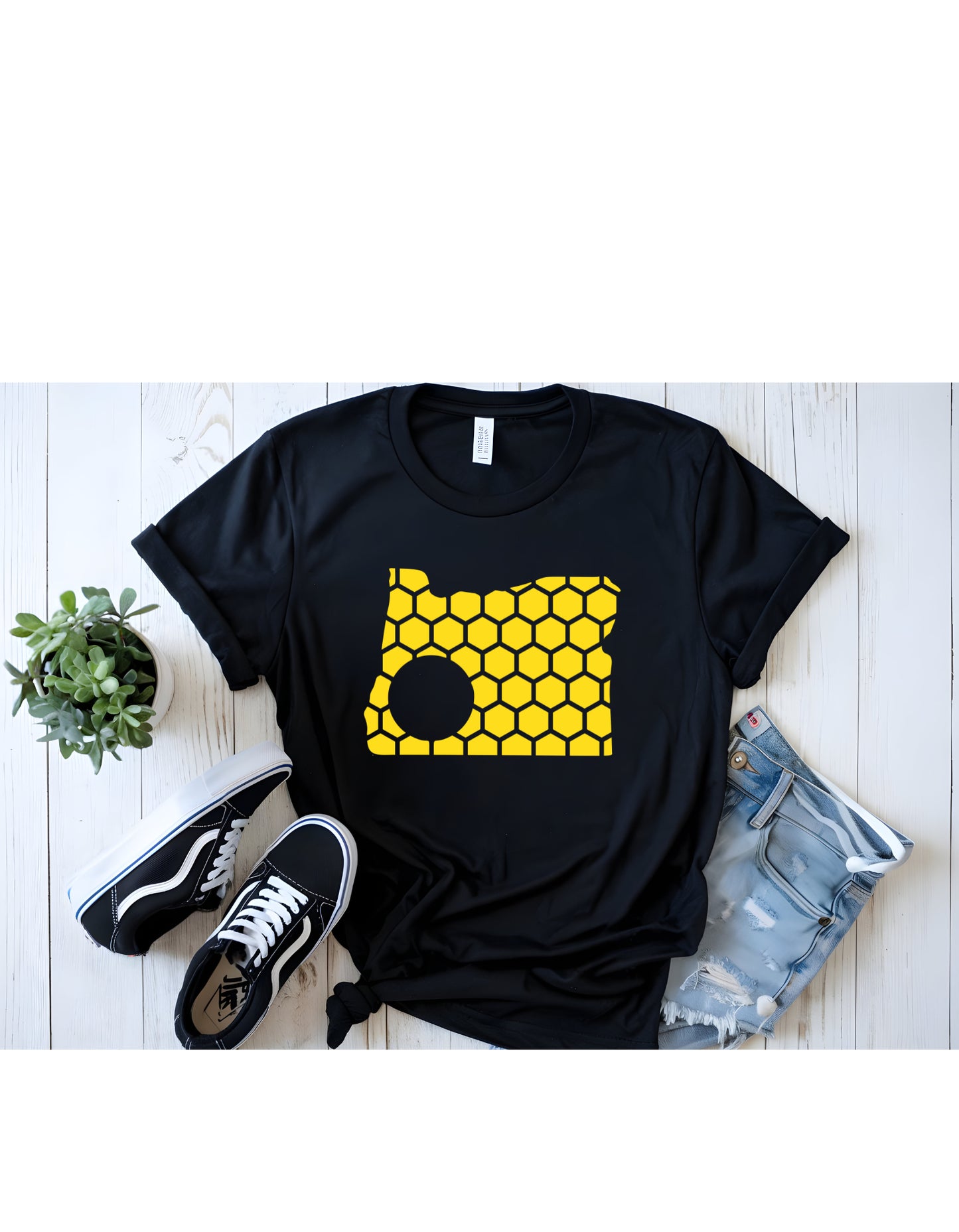 Oregon Honeycomb Crewneck T-Shirt-Rogue Magnolia Custom Designs
