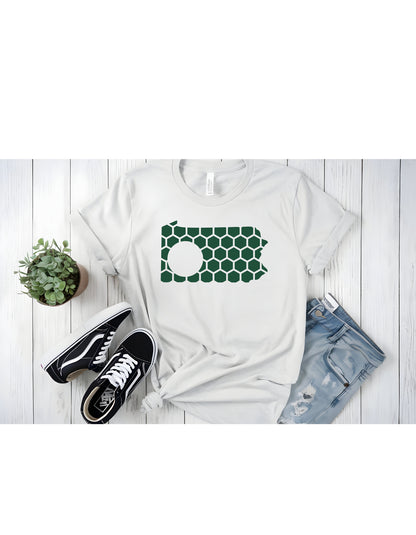 Pennsylvania Honeycomb Crewneck T-Shirt-Rogue Magnolia Custom Designs