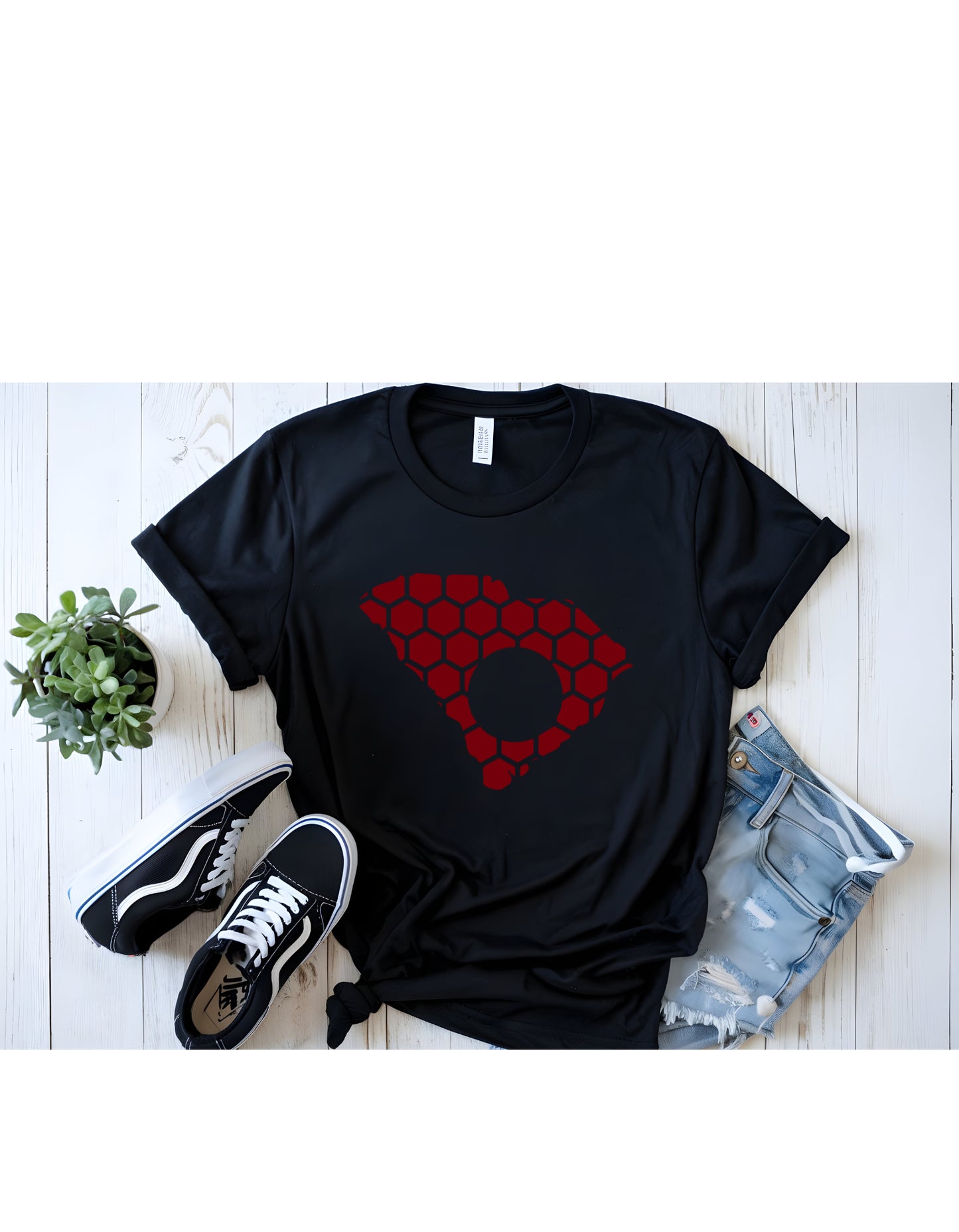 South Carolina Honeycomb Crewneck T-Shirt-Rogue Magnolia Custom Designs