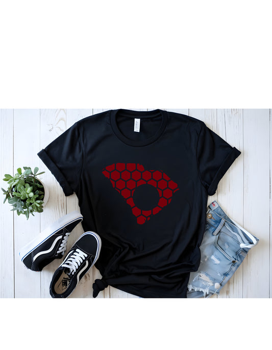 South Carolina Honeycomb Crewneck T-Shirt-Rogue Magnolia Custom Designs