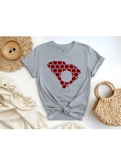 South Carolina Honeycomb Crewneck T-Shirt-Rogue Magnolia Custom Designs