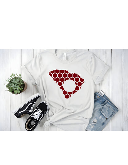 South Carolina Honeycomb Crewneck T-Shirt-Rogue Magnolia Custom Designs
