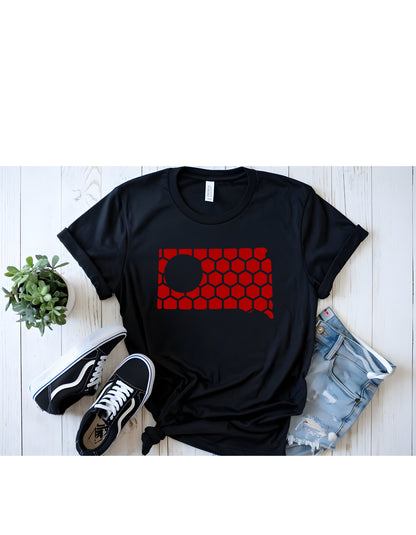 South Dakota Honeycomb Crewneck T-Shirt-Rogue Magnolia Custom Designs