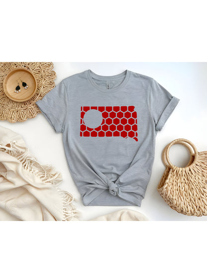 South Dakota Honeycomb Crewneck T-Shirt-Rogue Magnolia Custom Designs