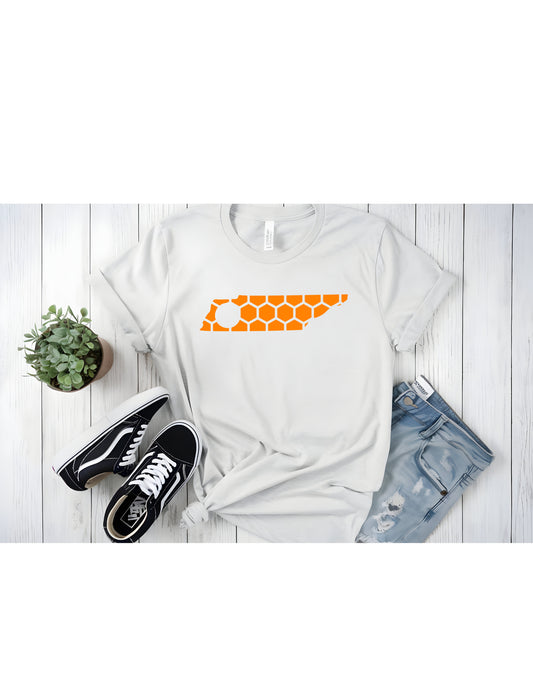 Tennessee Honeycomb Crewneck T-Shirt-Rogue Magnolia Custom Designs