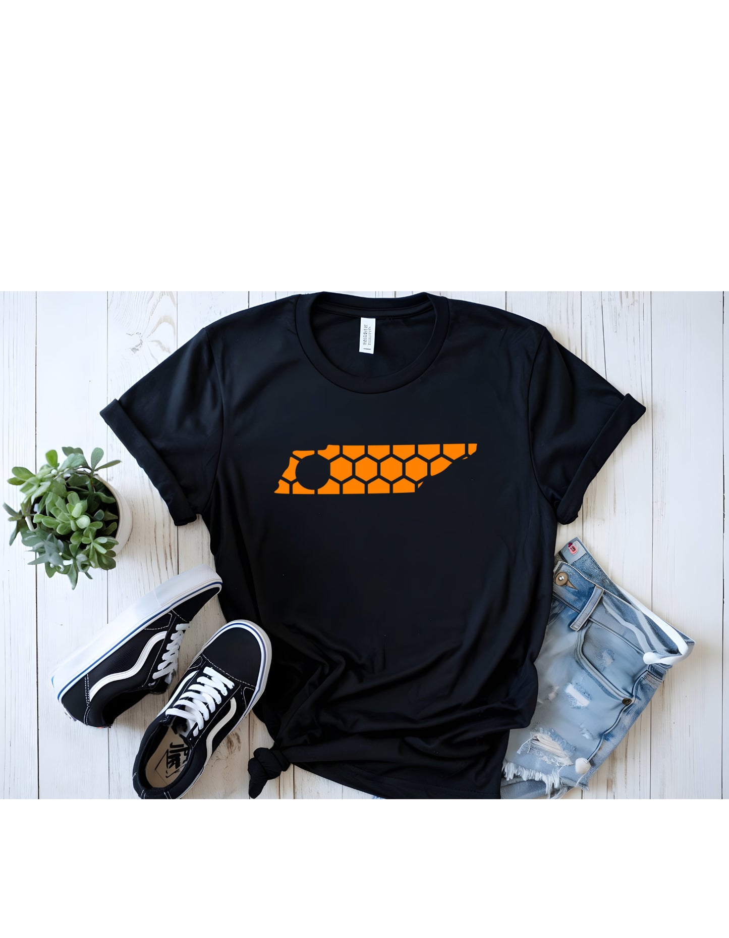 Tennessee Honeycomb Crewneck T-Shirt-Rogue Magnolia Custom Designs