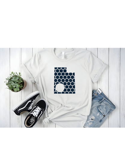 Utah Honeycomb Crewneck T-Shirt-Rogue Magnolia Custom Designs