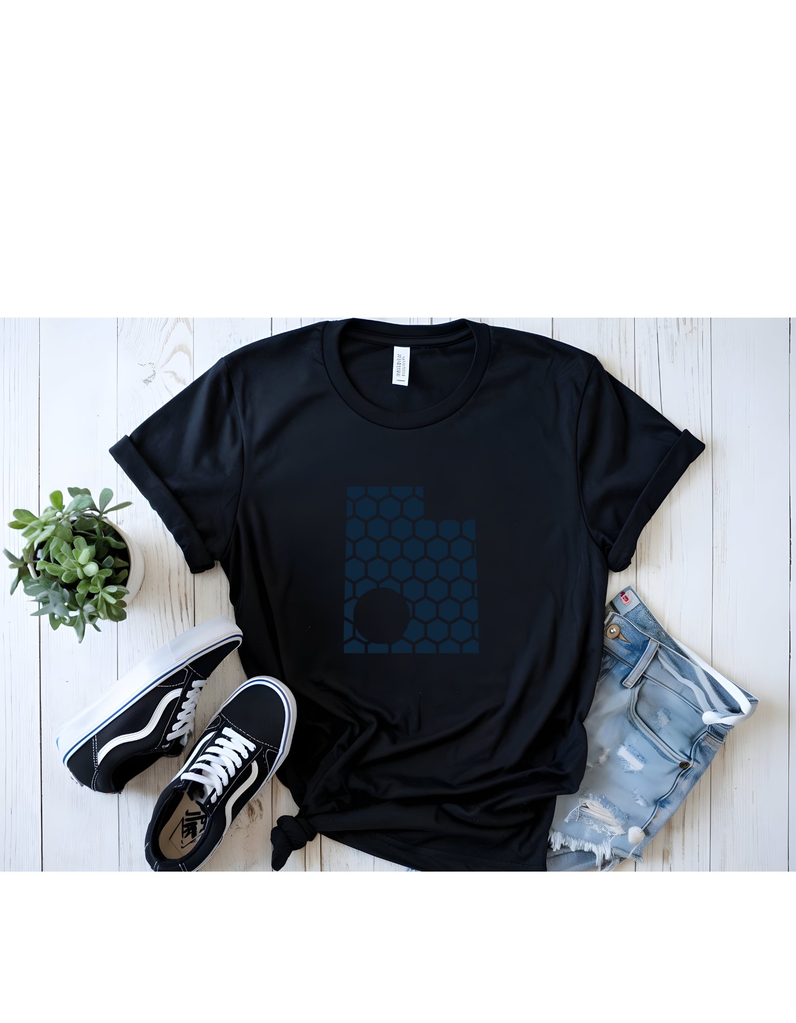 Utah Honeycomb Crewneck T-Shirt-Rogue Magnolia Custom Designs