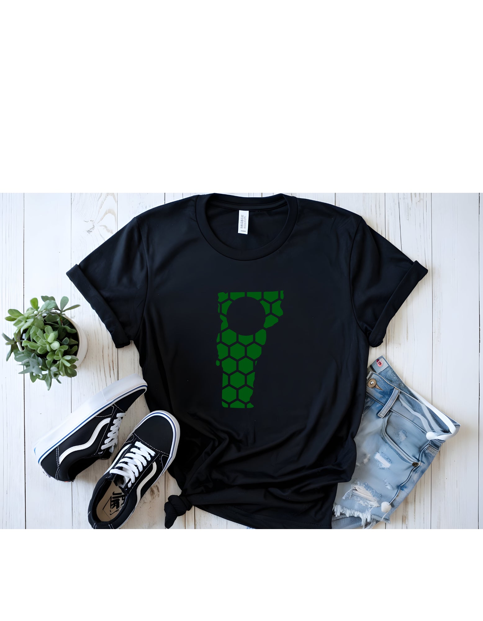 Vermont Honeycomb Crewneck T-Shirt-Rogue Magnolia Custom Designs