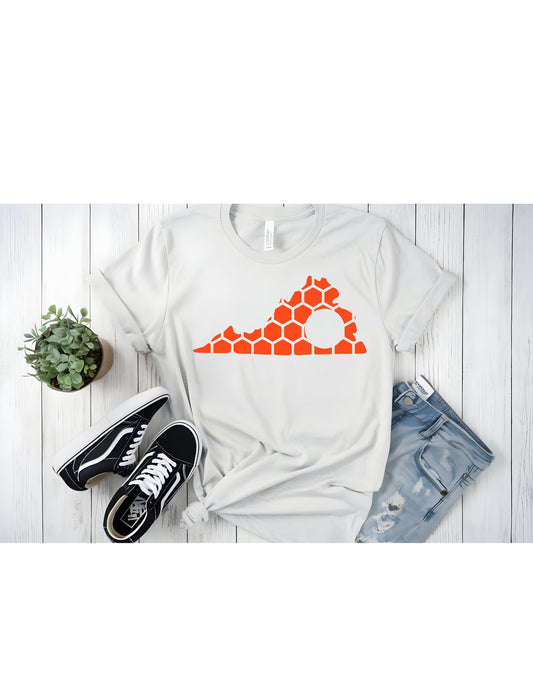 Virginia Honeycomb Crewneck T-Shirt-Rogue Magnolia Custom Designs