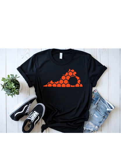 Virginia Honeycomb Crewneck T-Shirt-Rogue Magnolia Custom Designs