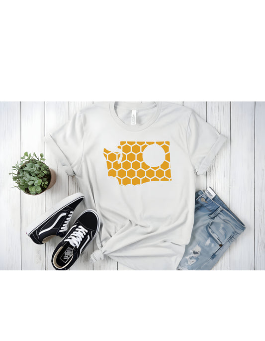 Washington Honeycomb Crewneck T-Shirt-Rogue Magnolia Custom Designs