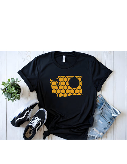 Washington Honeycomb Crewneck T-Shirt-Rogue Magnolia Custom Designs