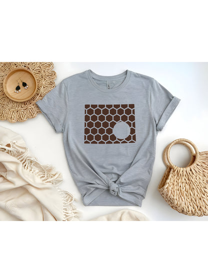 Wyoming Honeycomb Crewneck T-Shirt-Rogue Magnolia Custom Designs