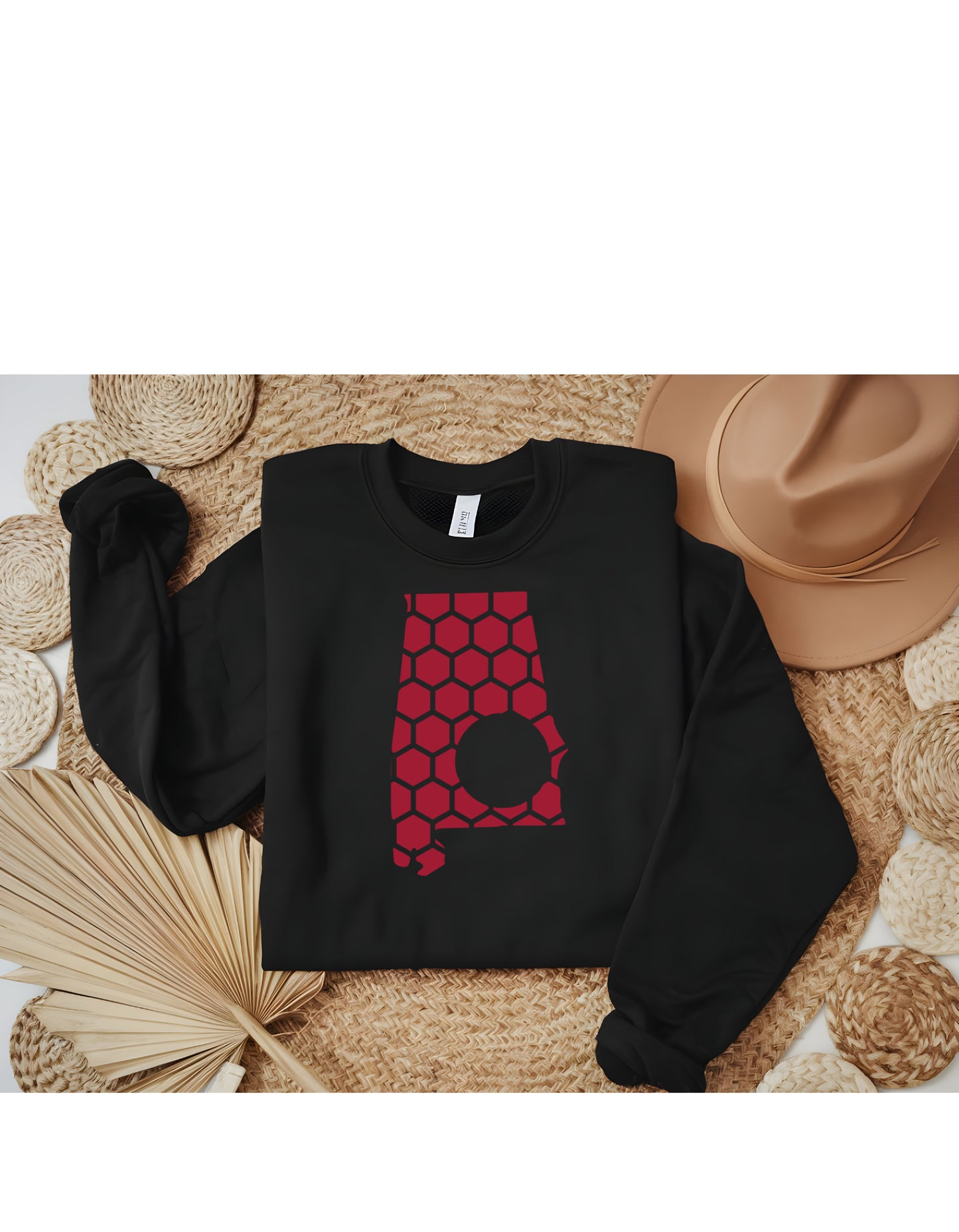 Alabama Honeycomb Monogrammed Sweatshirt-Rogue Magnolia Custom Designs