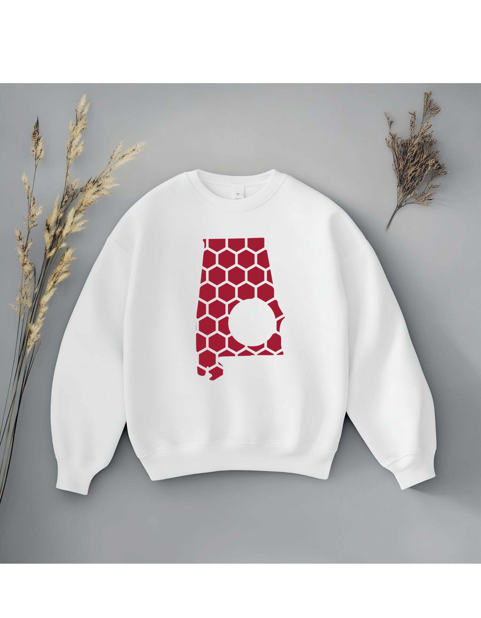Alabama Honeycomb Monogrammed Sweatshirt-Rogue Magnolia Custom Designs