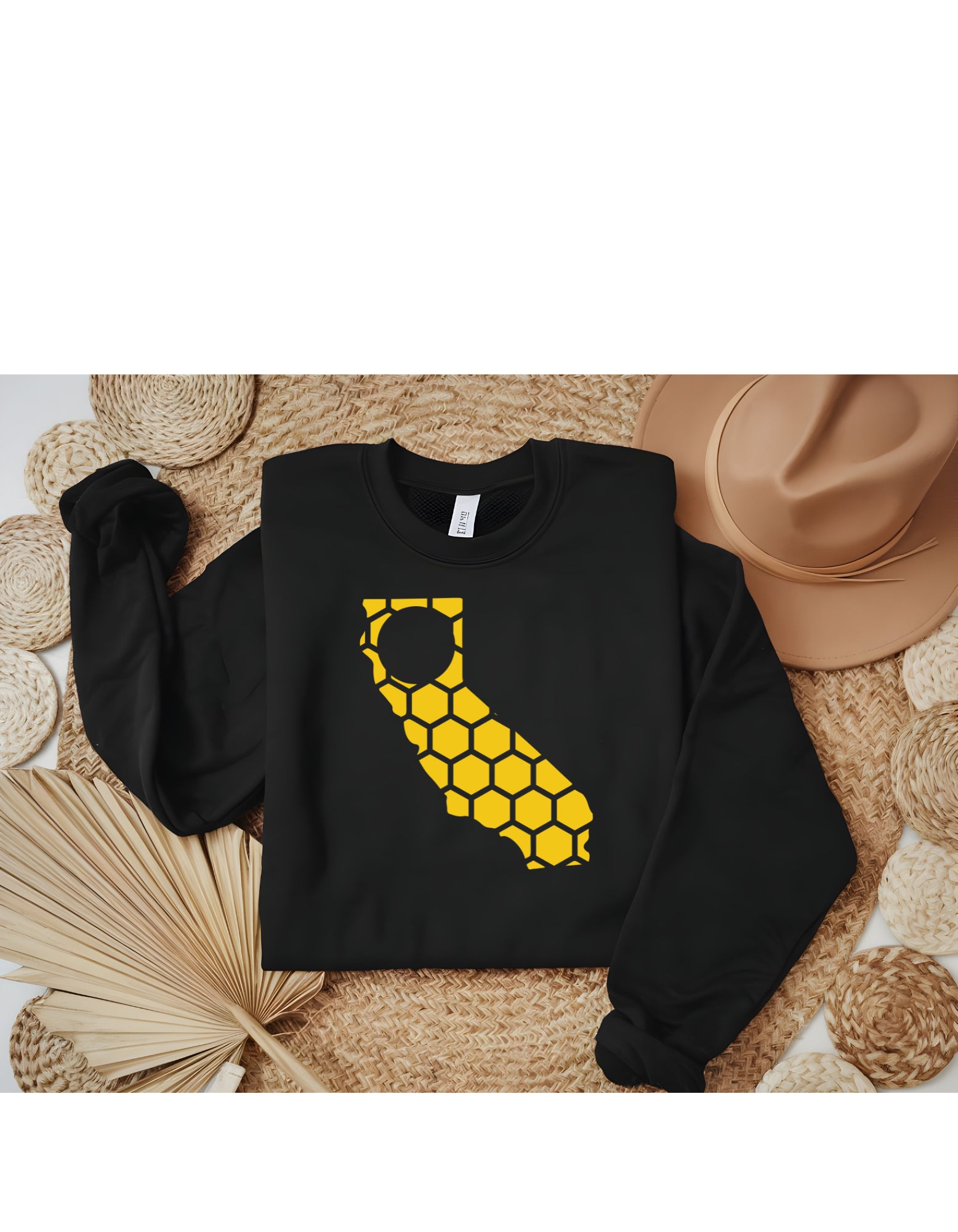 California Honeycomb Monogrammed Sweatshirt-Rogue Magnolia Custom Designs