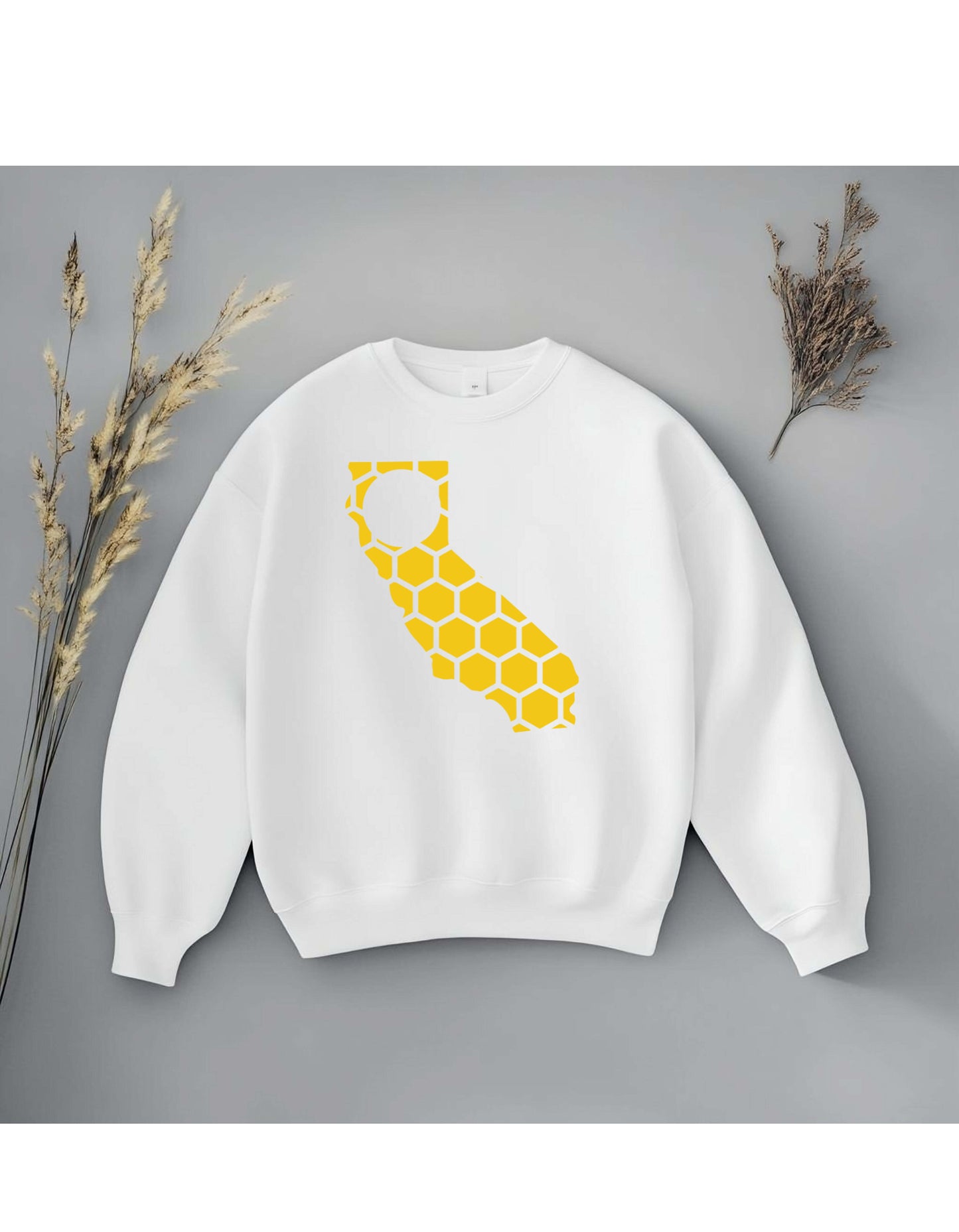 California Honeycomb Monogrammed Sweatshirt-Rogue Magnolia Custom Designs