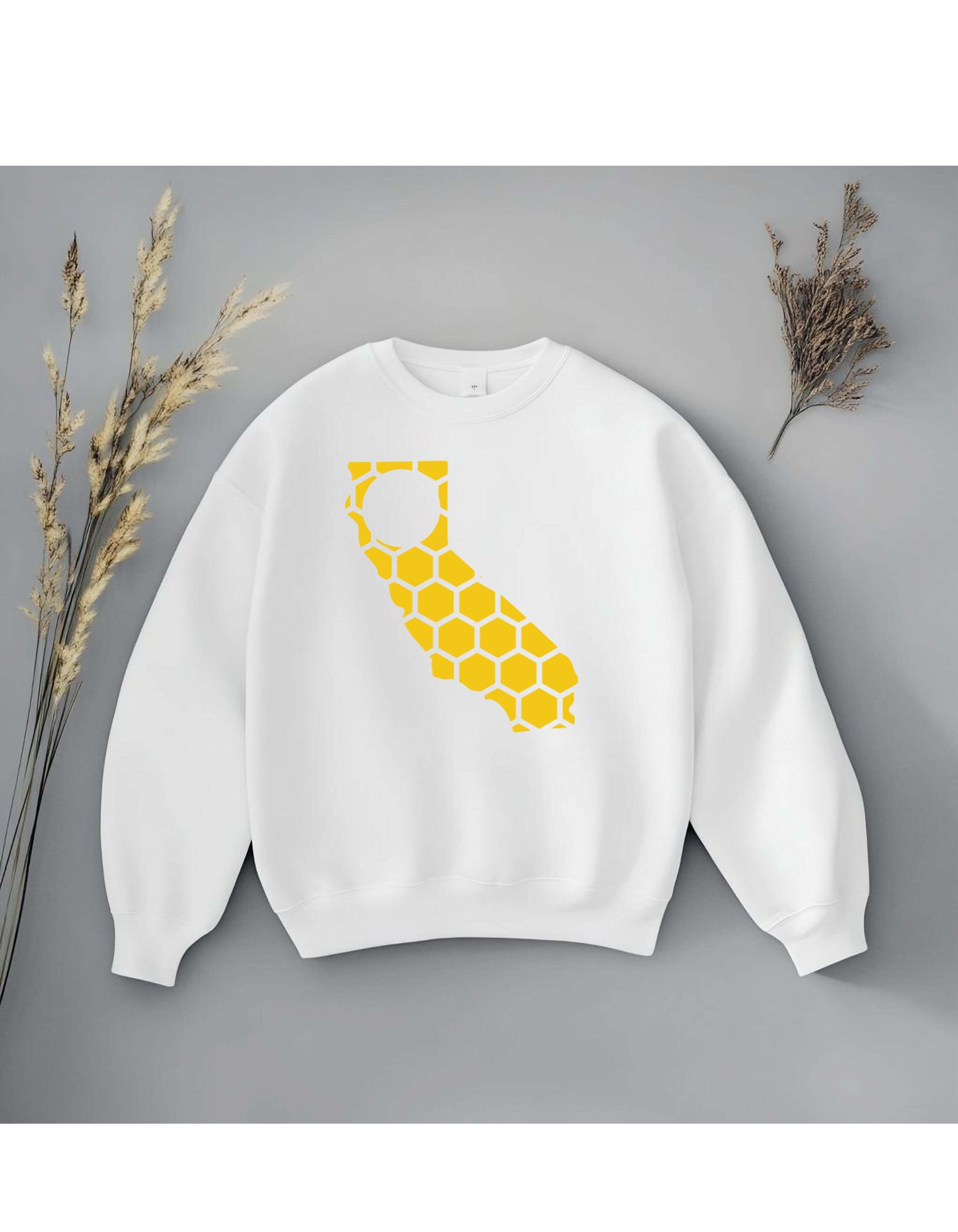 California Honeycomb Monogrammed Sweatshirt-Rogue Magnolia Custom Designs