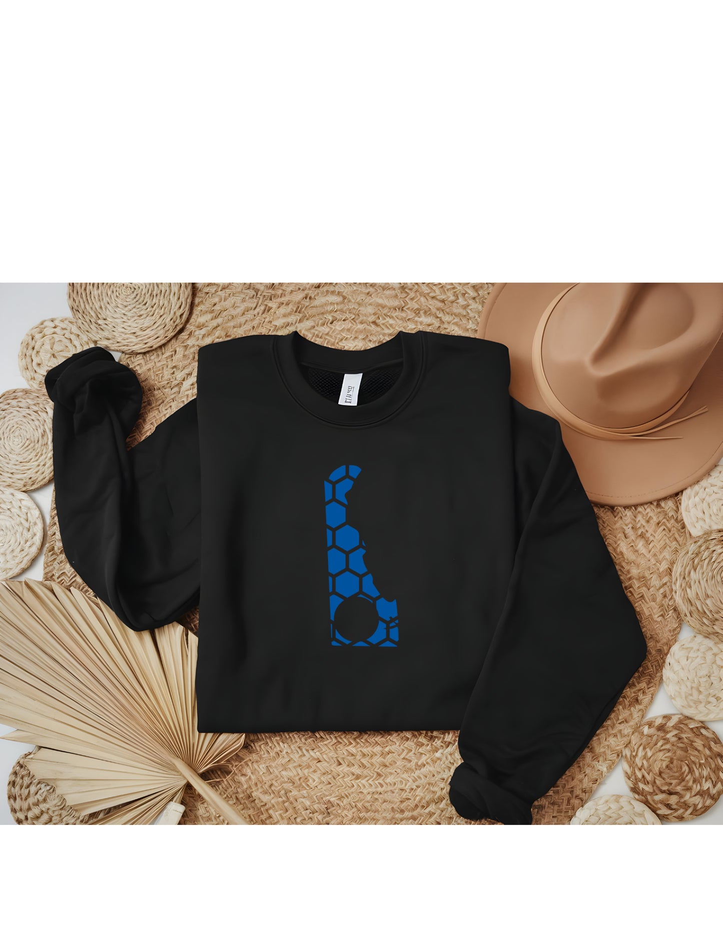 Connecticut Honeycomb Monogrammed Sweatshirt-Rogue Magnolia Custom Designs