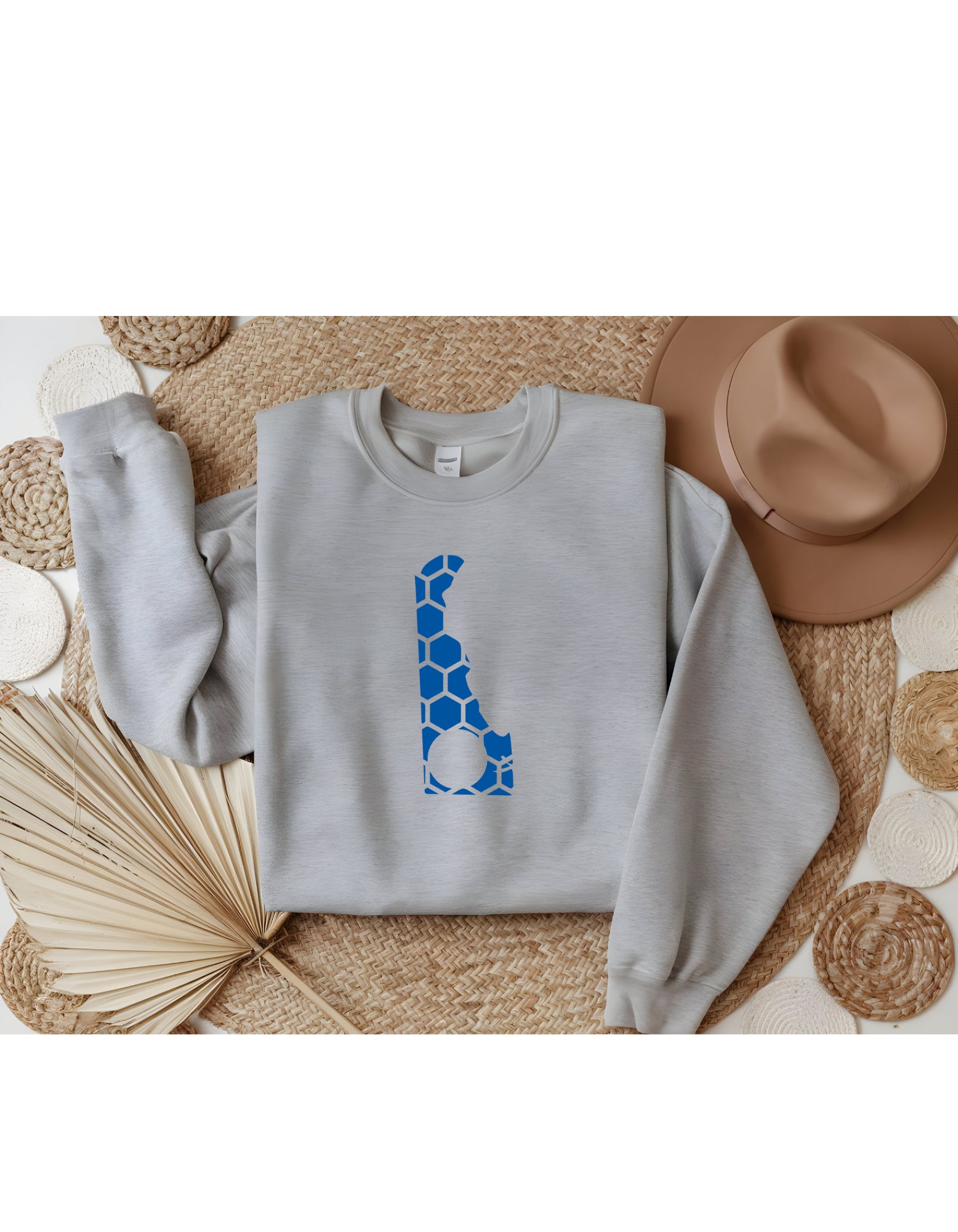 Connecticut Honeycomb Monogrammed Sweatshirt-Rogue Magnolia Custom Designs
