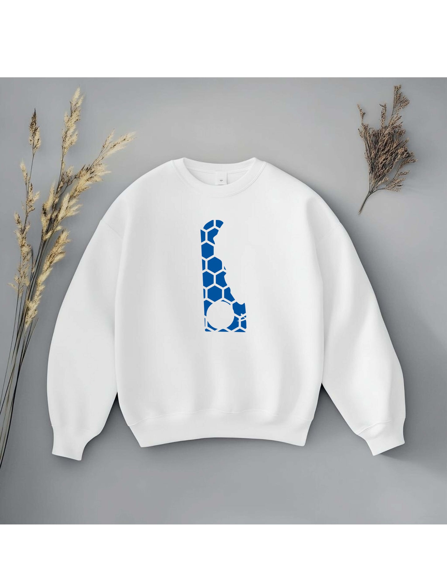 Connecticut Honeycomb Monogrammed Sweatshirt-Rogue Magnolia Custom Designs