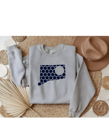 Delaware Honeycomb Monogrammed Sweatshirt-Rogue Magnolia Custom Designs