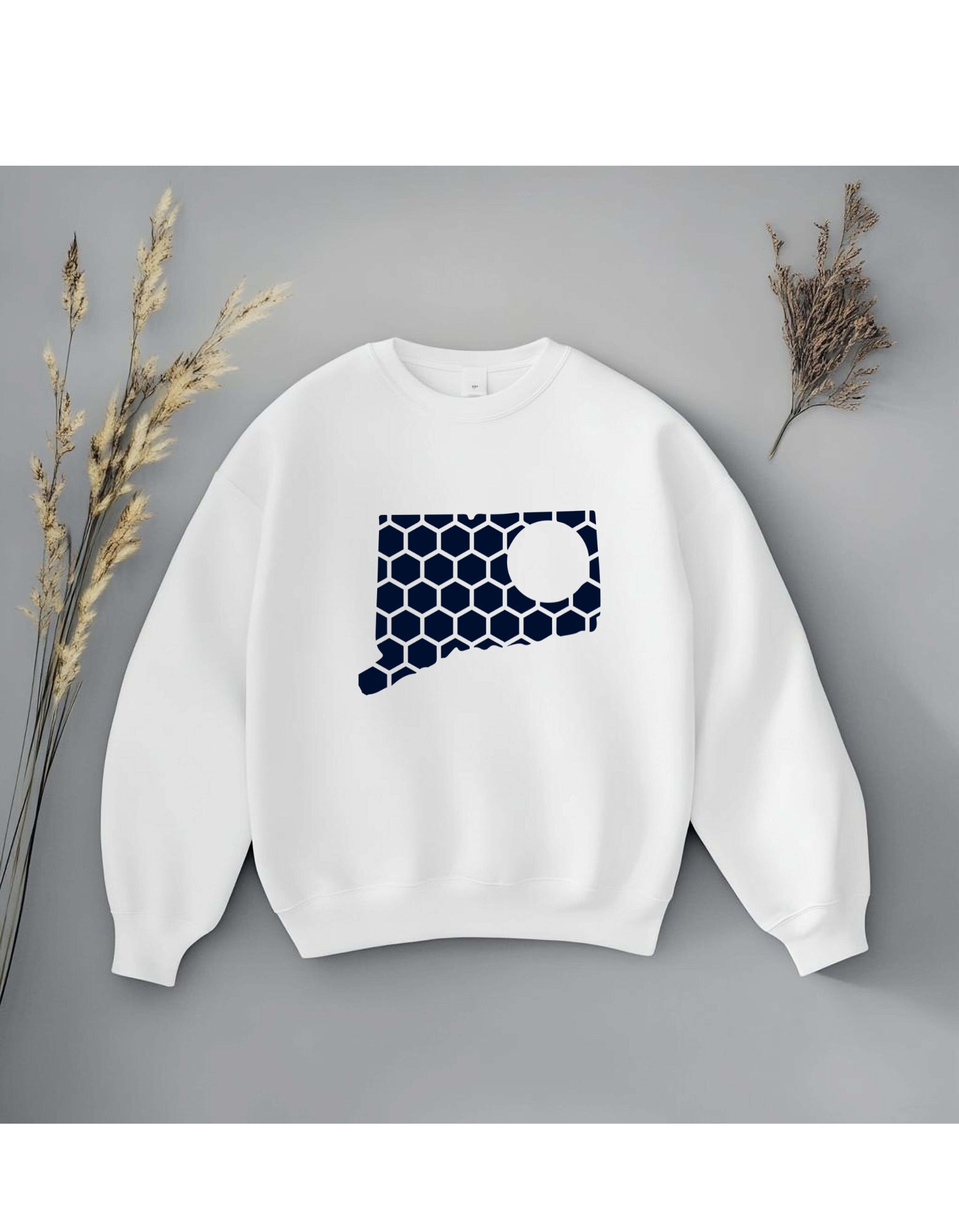 Delaware Honeycomb Monogrammed Sweatshirt-Rogue Magnolia Custom Designs