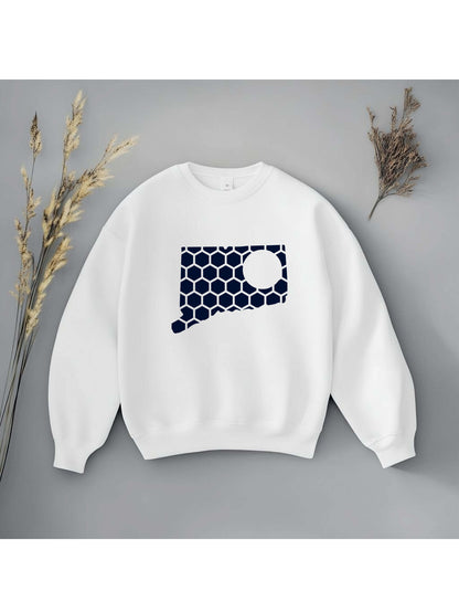 Delaware Honeycomb Monogrammed Sweatshirt-Rogue Magnolia Custom Designs