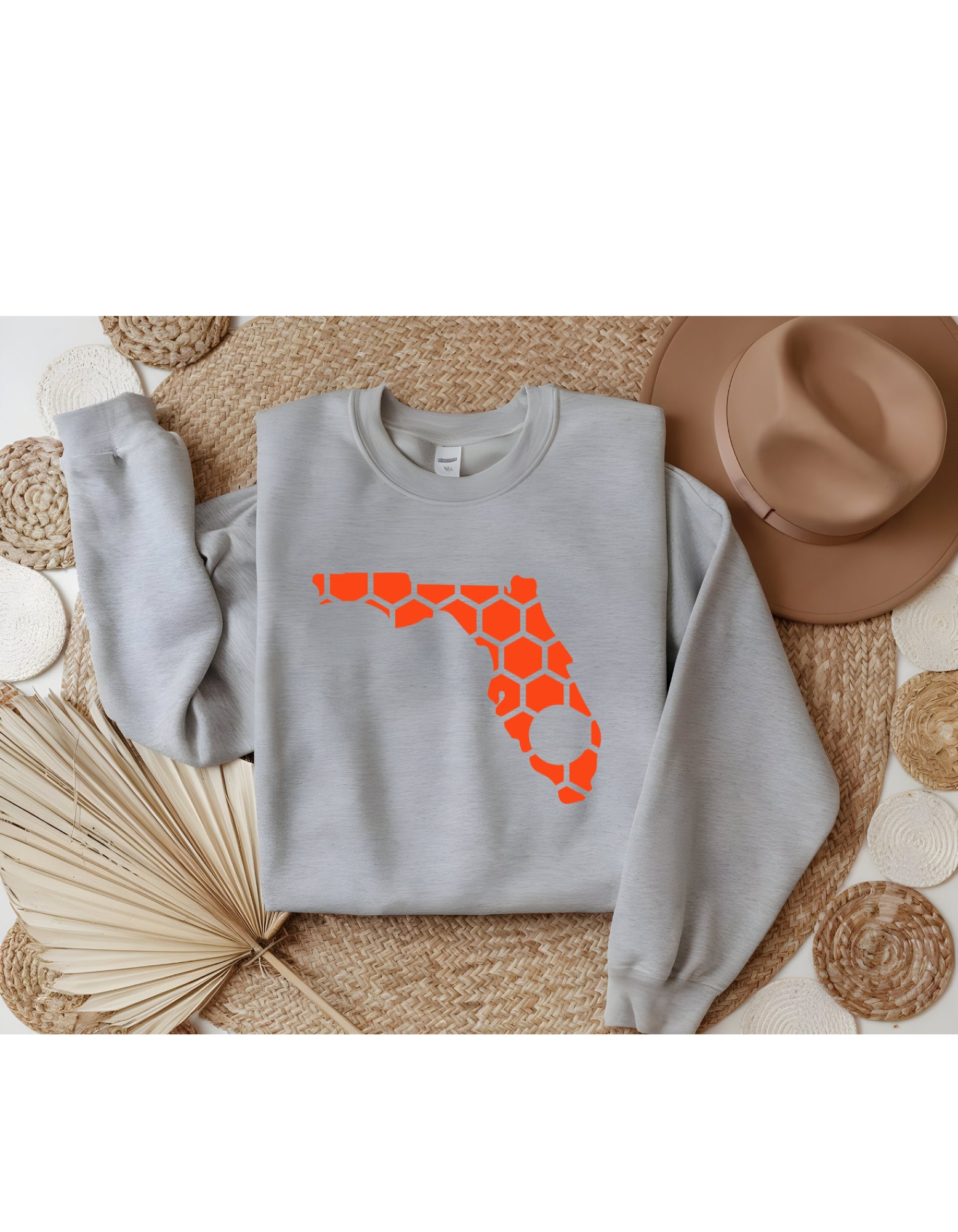 Florida Honeycomb Monogrammed Sweatshirt-Rogue Magnolia Custom Designs