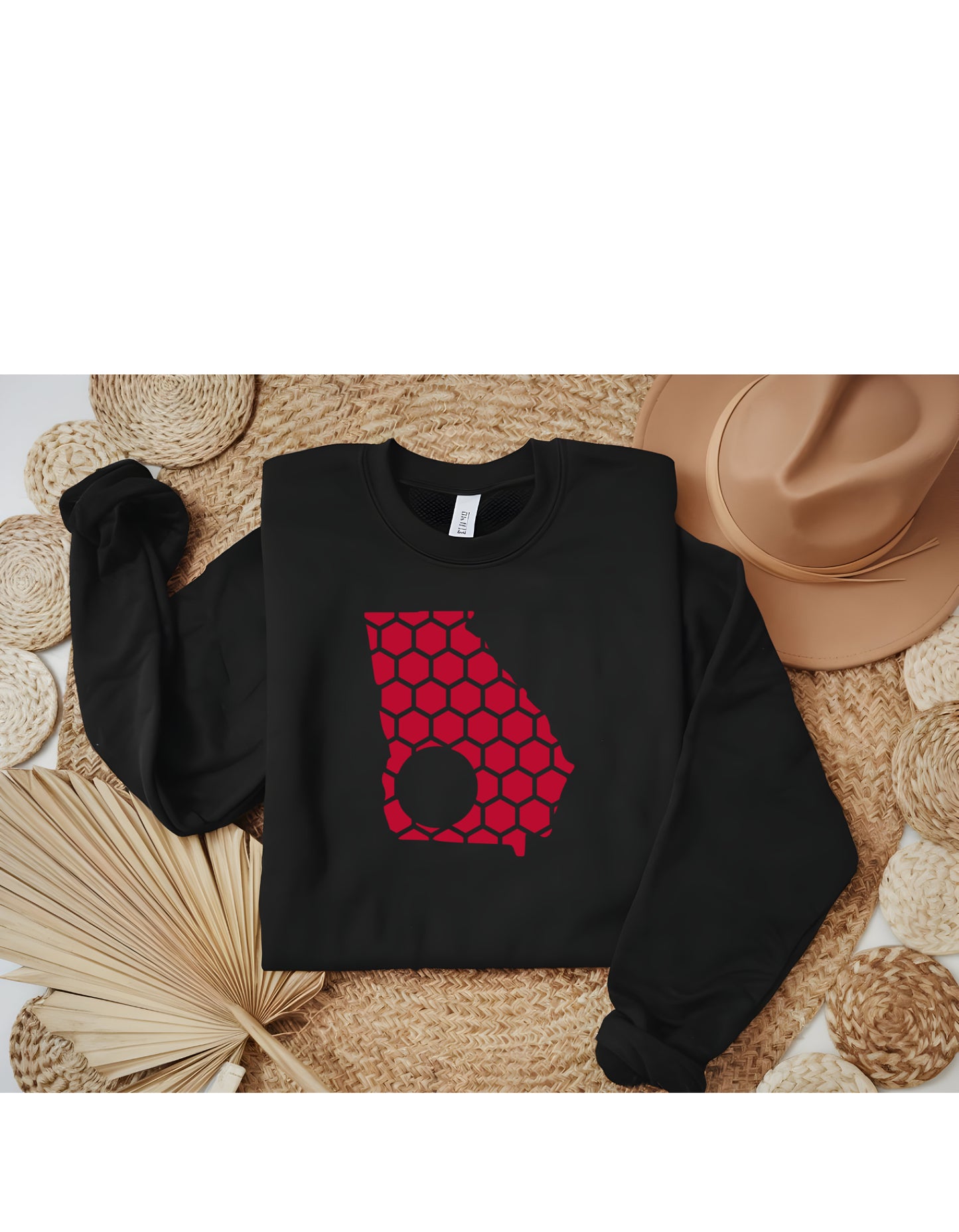 Georgia Honeycomb Monogrammed Sweatshirt-Rogue Magnolia Custom Designs