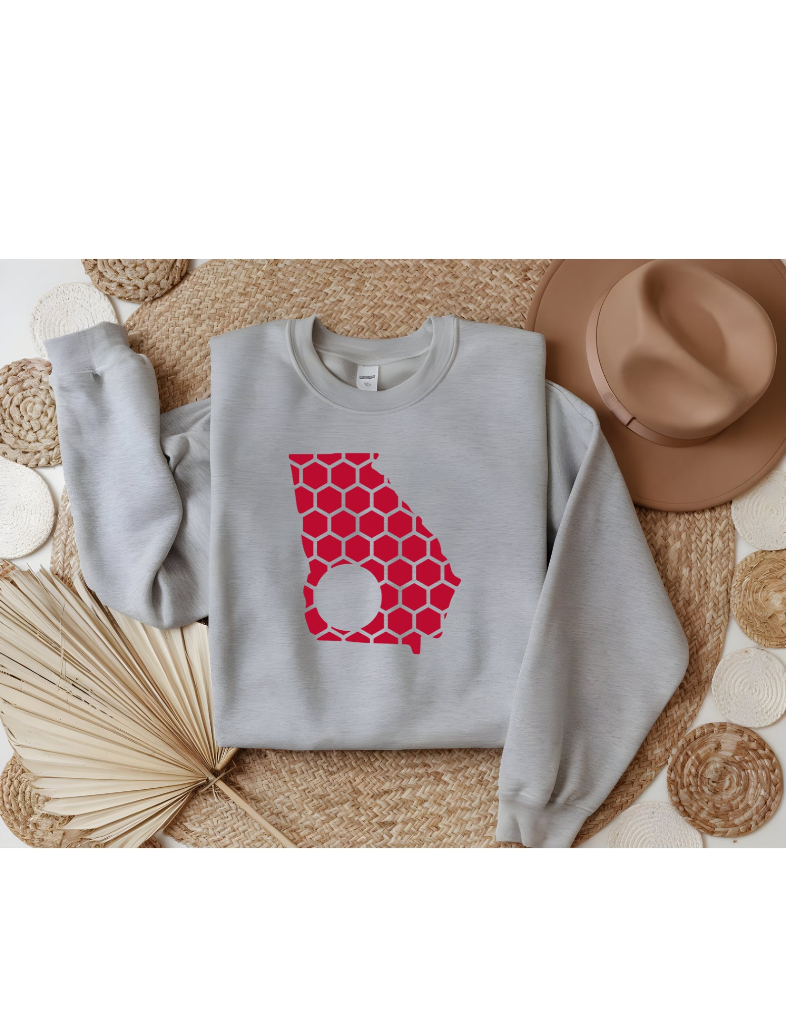 Georgia Honeycomb Monogrammed Sweatshirt-Rogue Magnolia Custom Designs
