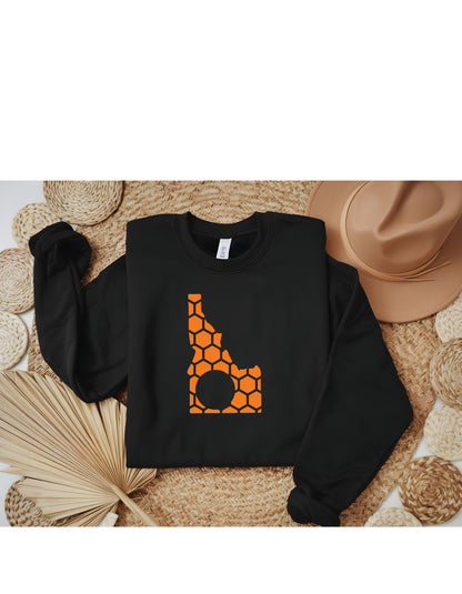 Idaho Honeycomb Monogrammed Sweatshirt-Rogue Magnolia Custom Designs