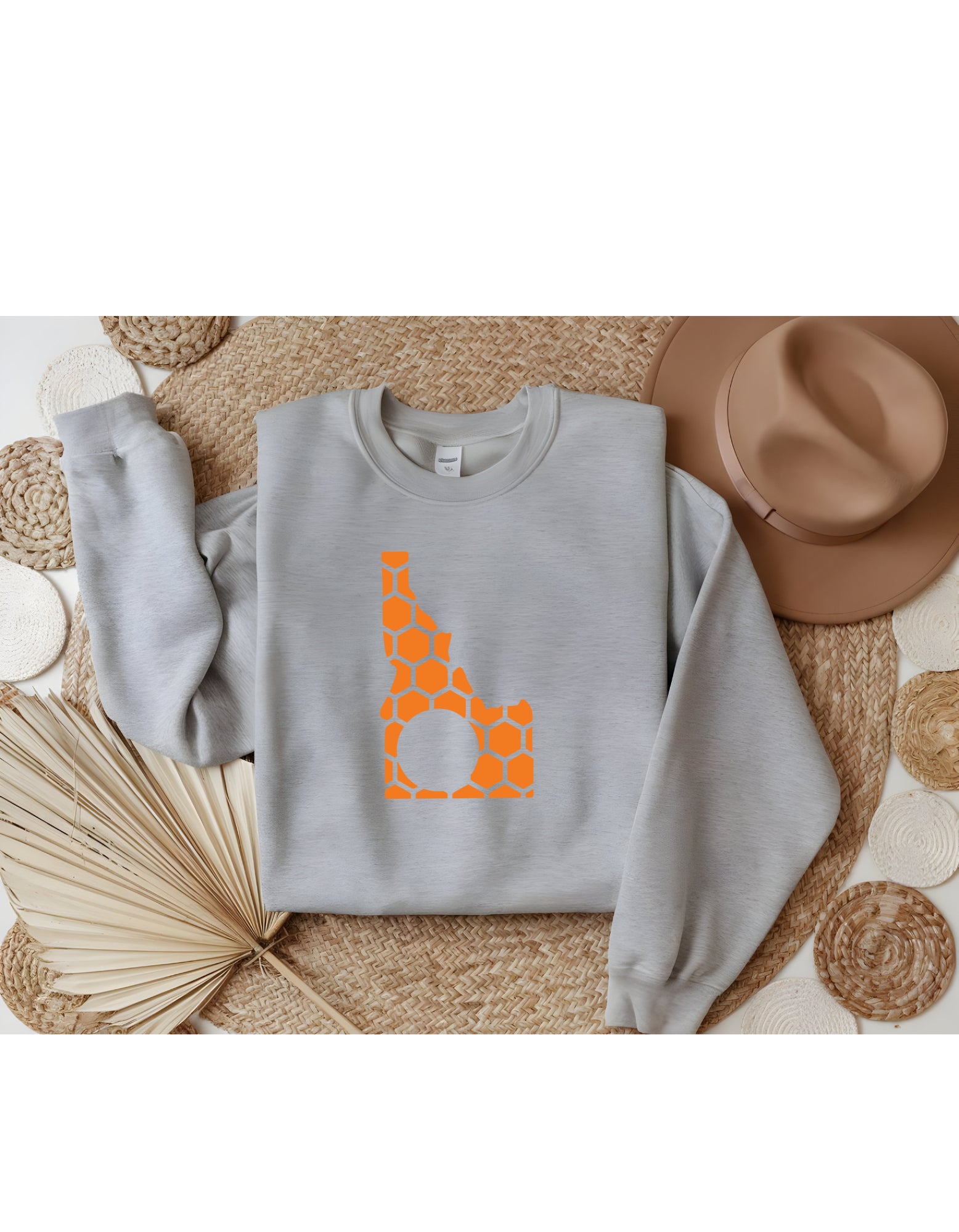 Idaho Honeycomb Monogrammed Sweatshirt-Rogue Magnolia Custom Designs