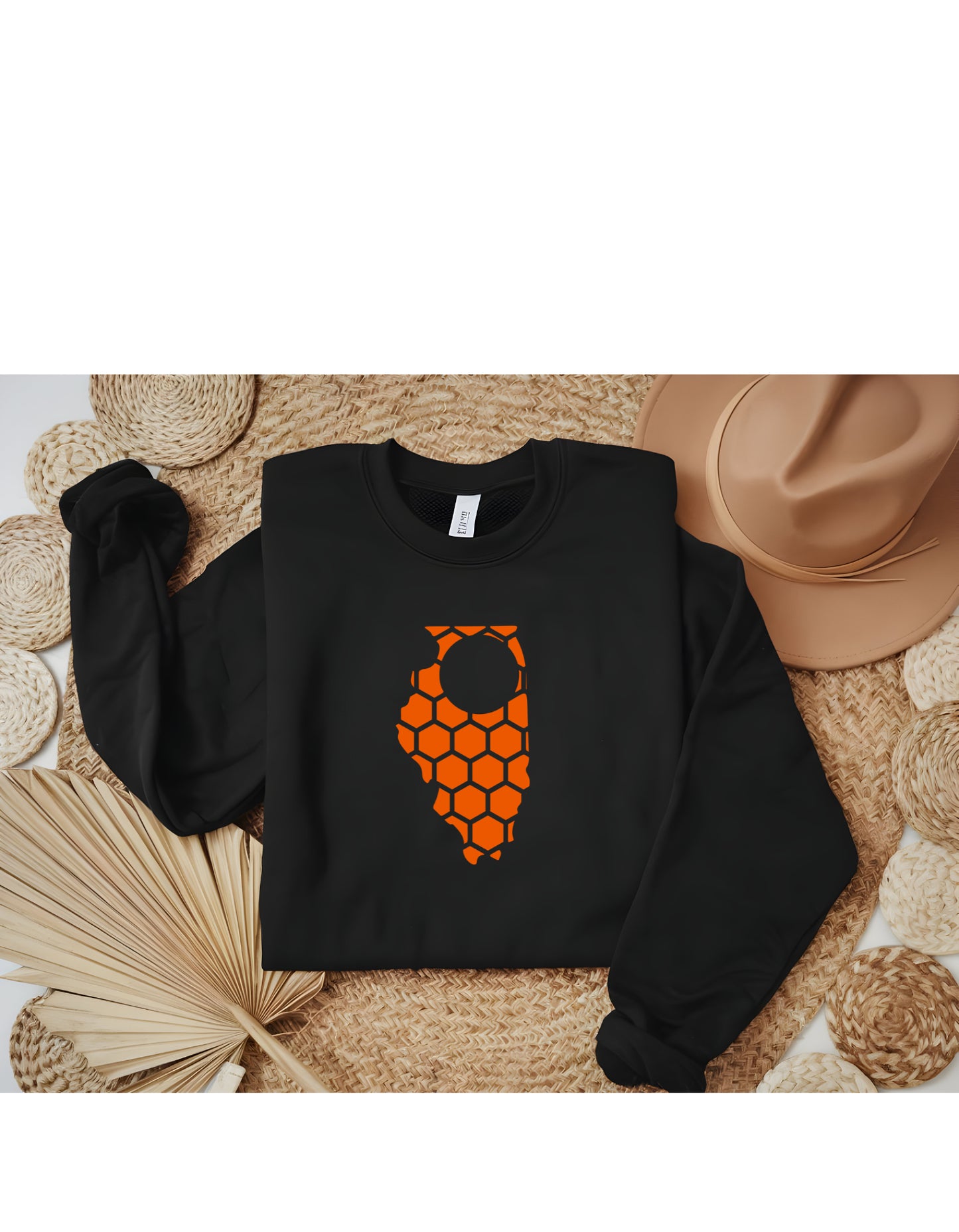 Illinois Honeycomb Monogrammed Sweatshirt-Rogue Magnolia Custom Designs