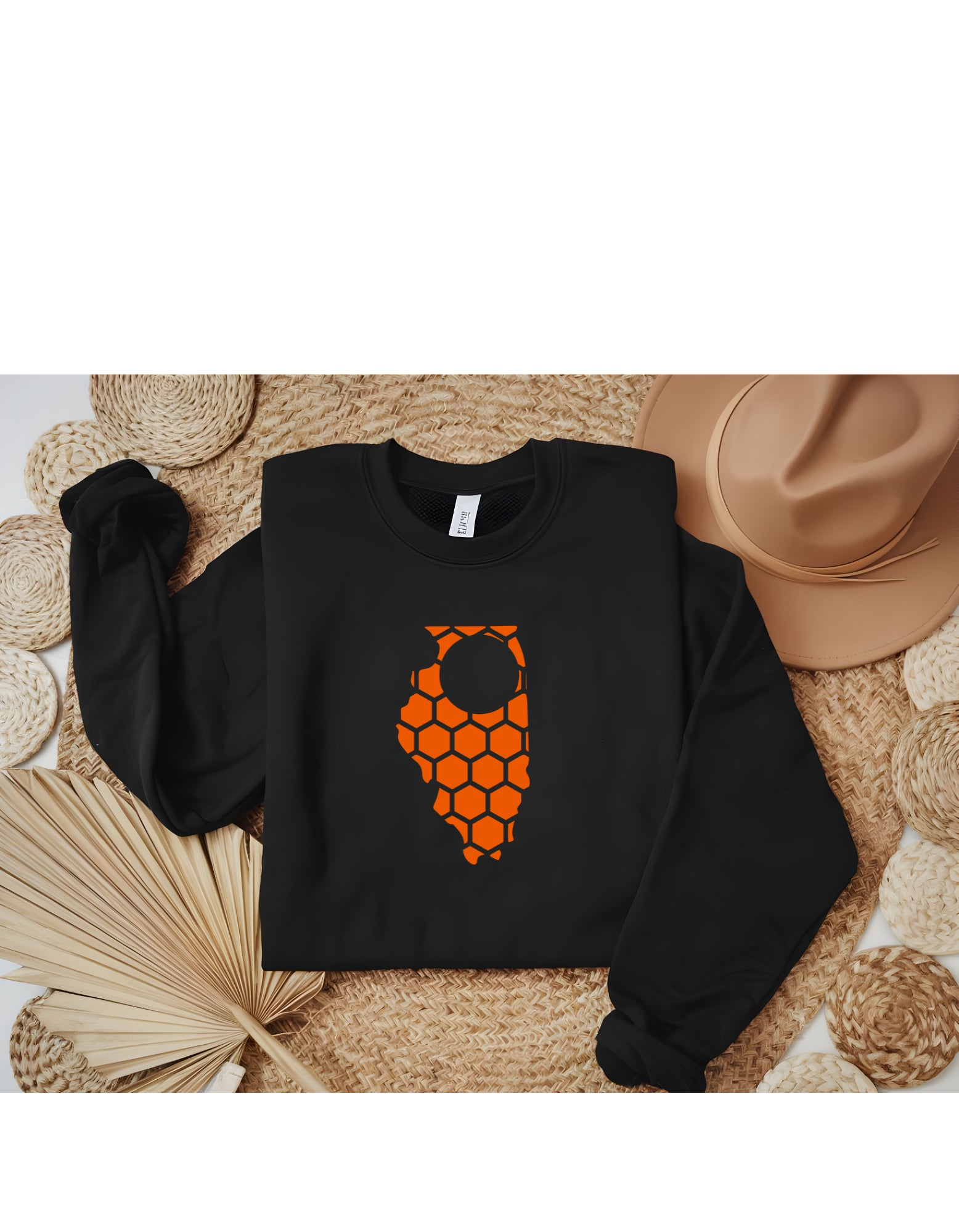 Illinois Honeycomb Monogrammed Sweatshirt-Rogue Magnolia Custom Designs