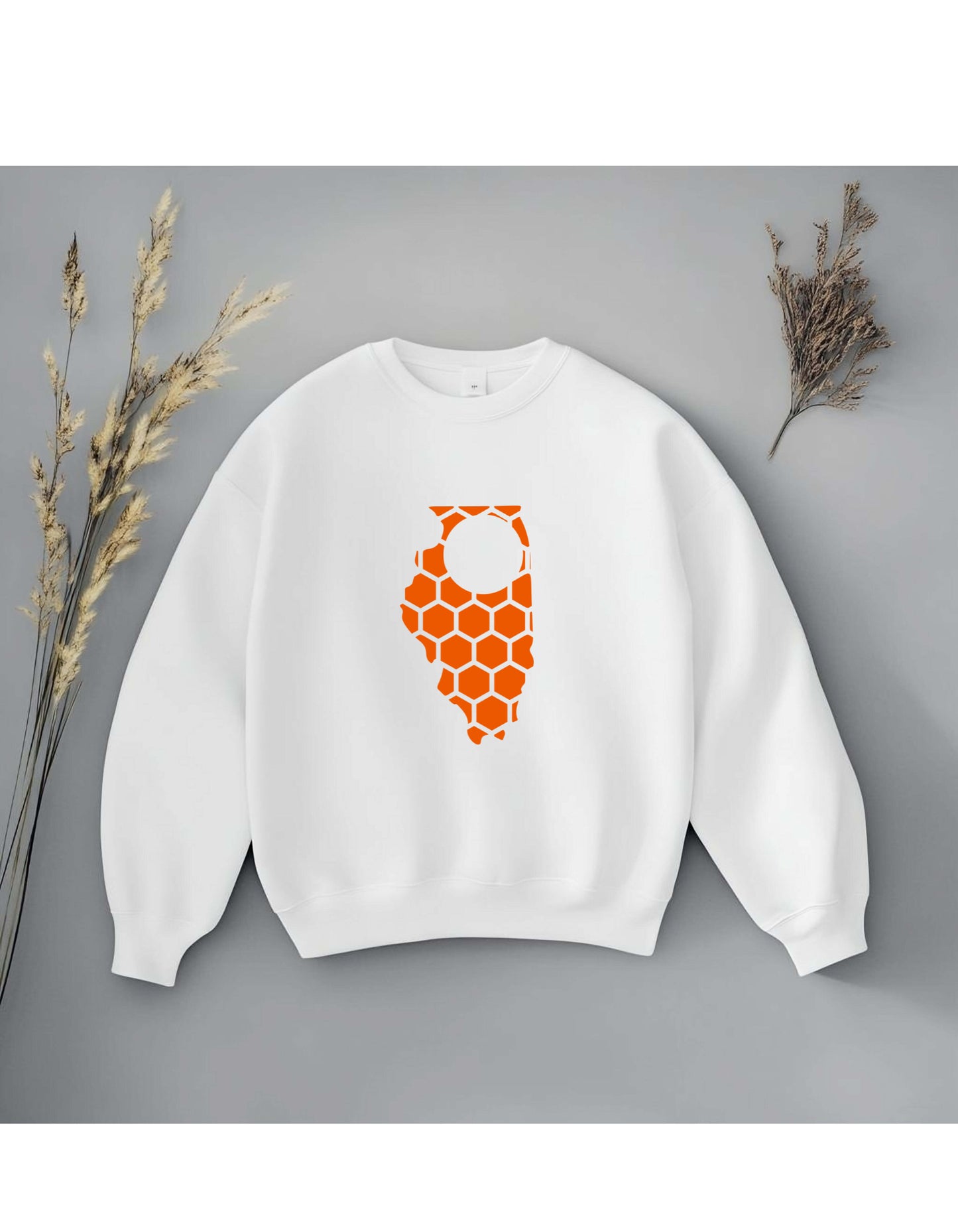 Illinois Honeycomb Monogrammed Sweatshirt-Rogue Magnolia Custom Designs