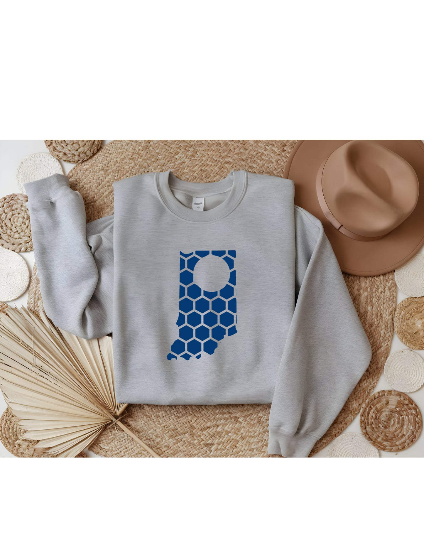 Indiana Honeycomb Monogrammed Sweatshirt-Rogue Magnolia Custom Designs