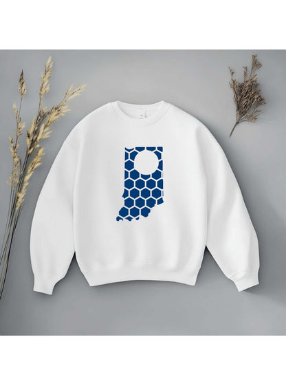 Indiana Honeycomb Monogrammed Sweatshirt-Rogue Magnolia Custom Designs