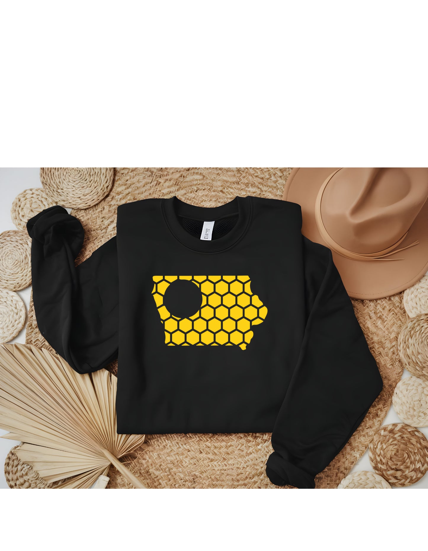 Iowa Honeycomb Monogrammed Sweatshirt-Rogue Magnolia Custom Designs