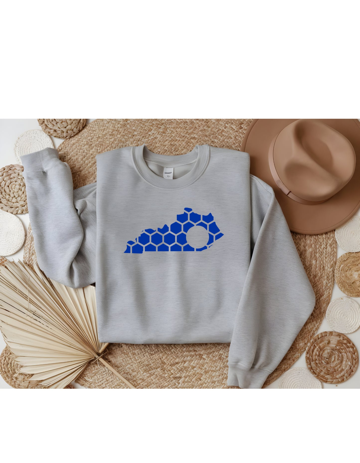 Kentucky Honeycomb Monogrammed Sweatshirt-Rogue Magnolia Custom Designs