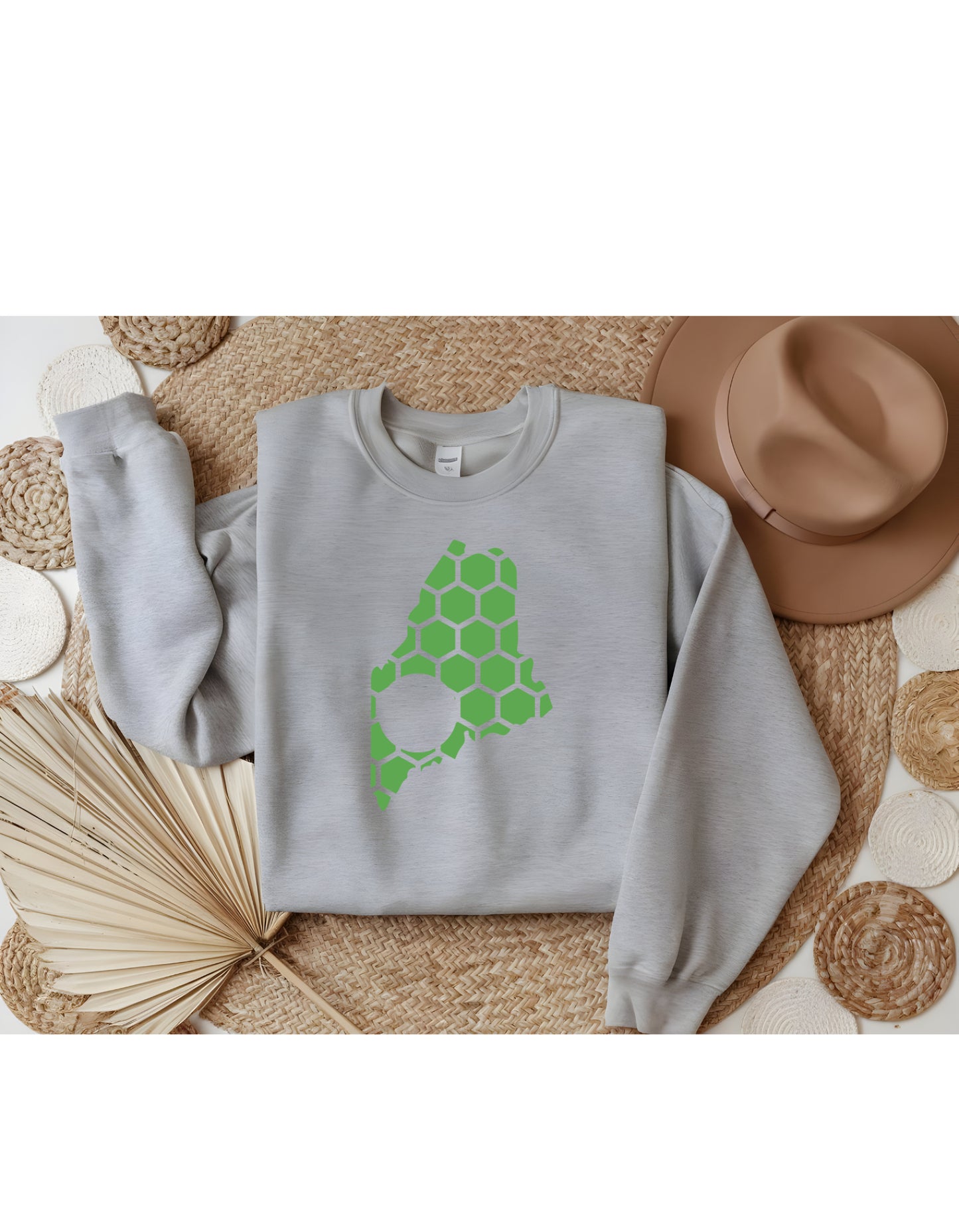 Maine Honeycomb Monogrammed Sweatshirt-Rogue Magnolia Custom Designs