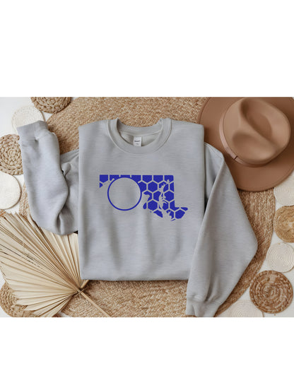 Maryland Honeycomb Monogrammed Sweatshirt-Rogue Magnolia Custom Designs