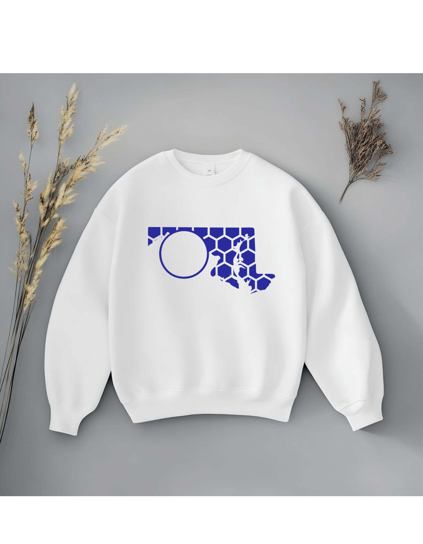 Maryland Honeycomb Monogrammed Sweatshirt-Rogue Magnolia Custom Designs