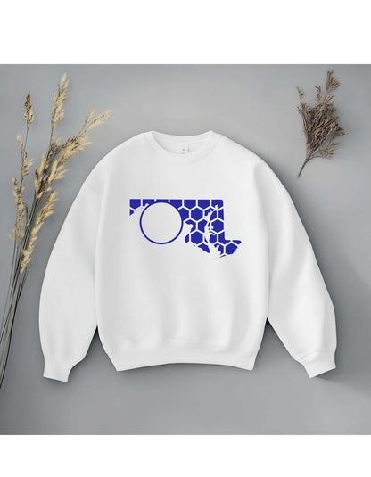 Maryland Honeycomb Monogrammed Sweatshirt-Rogue Magnolia Custom Designs